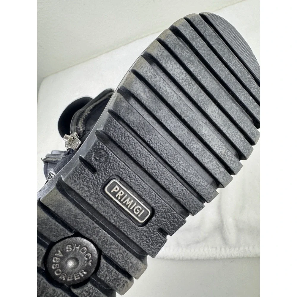 Primigi Black Patent Cap Toe Side Zip Neoprene Boots Kids Size 24 8‎